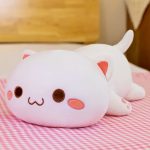 White Peach Cat Plush Super Soft