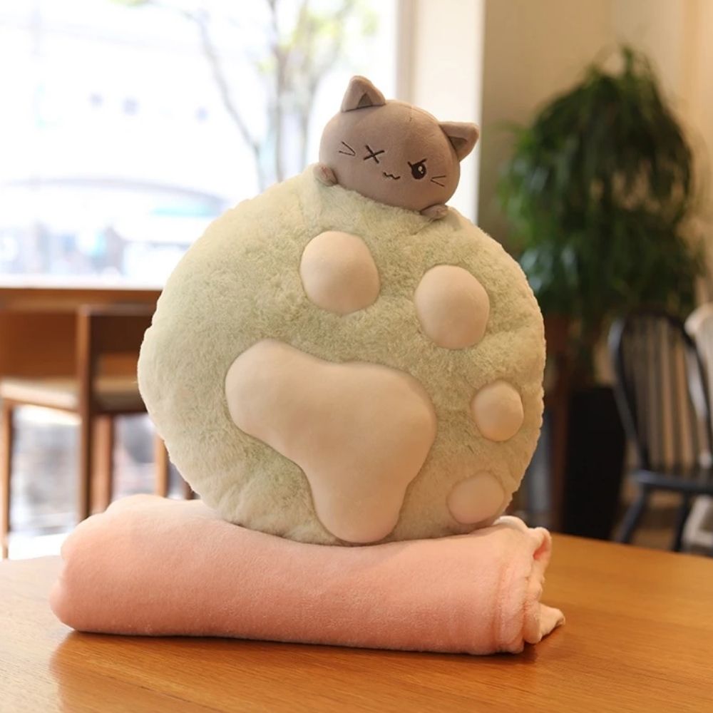EDOLL (32) Cat Paw Pillow Plush Toy – Green - Image 1