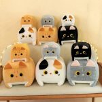 30CM Cube Cat Plushie Square – Black - Image 3