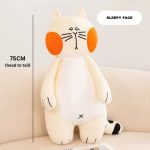 75cm Cat Plush Soft Stuffed Toy – Sleepy Face